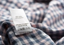 Closeup view of cloth label